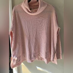 Maeve Anthropologie Pink Oversized Ribbed sweater Size extra Small